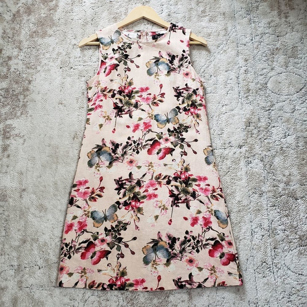 Papillon Sleeveless Pink Floral Cotton Mini Dress Xsmall NWT - Picture 4 of 15